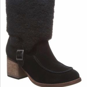 BEARPAW obsidian wool blend and suede construction